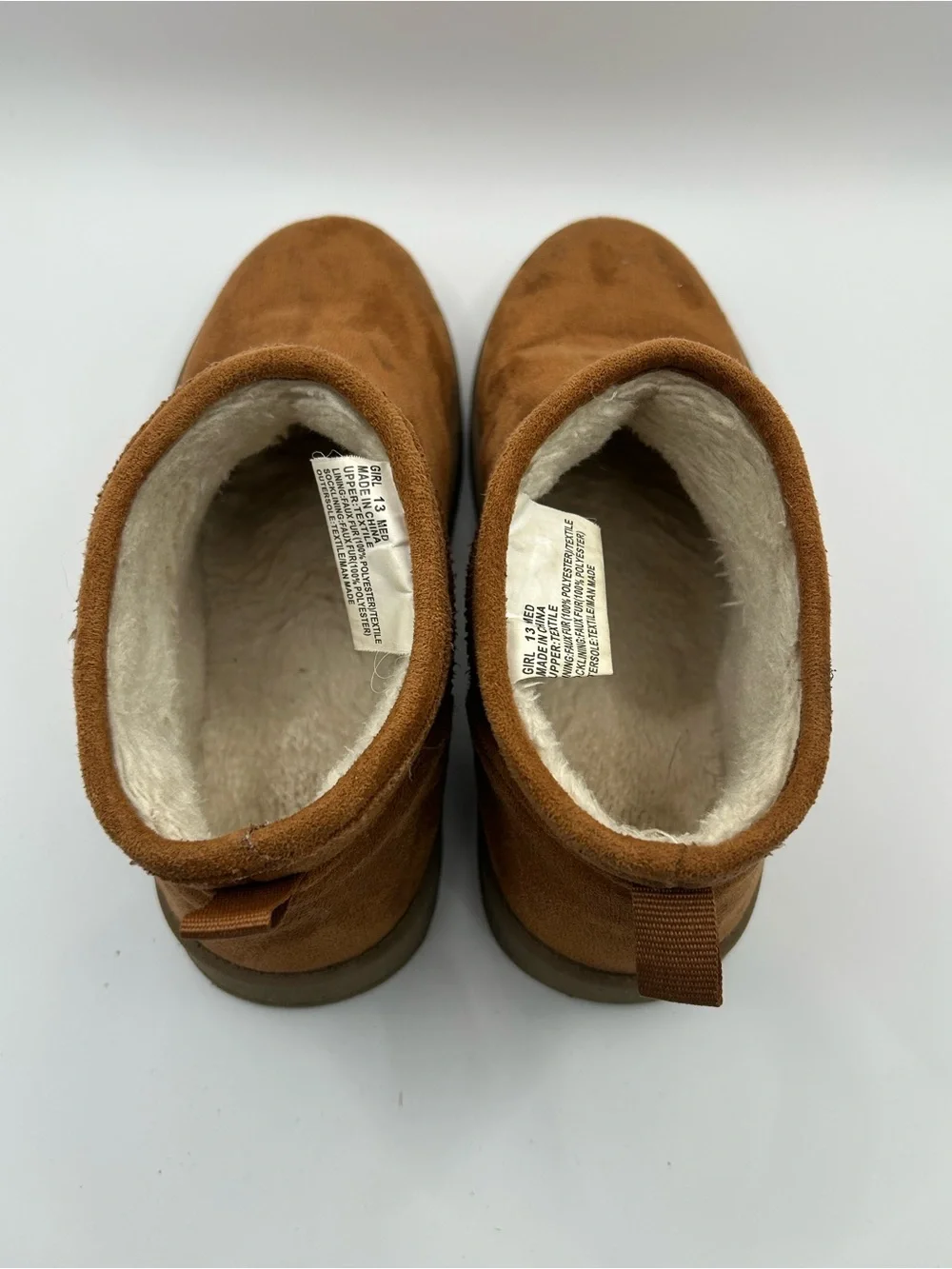 Sonoma Kids Cozy Tan Suede-Look Booties with Sherpa Lining
